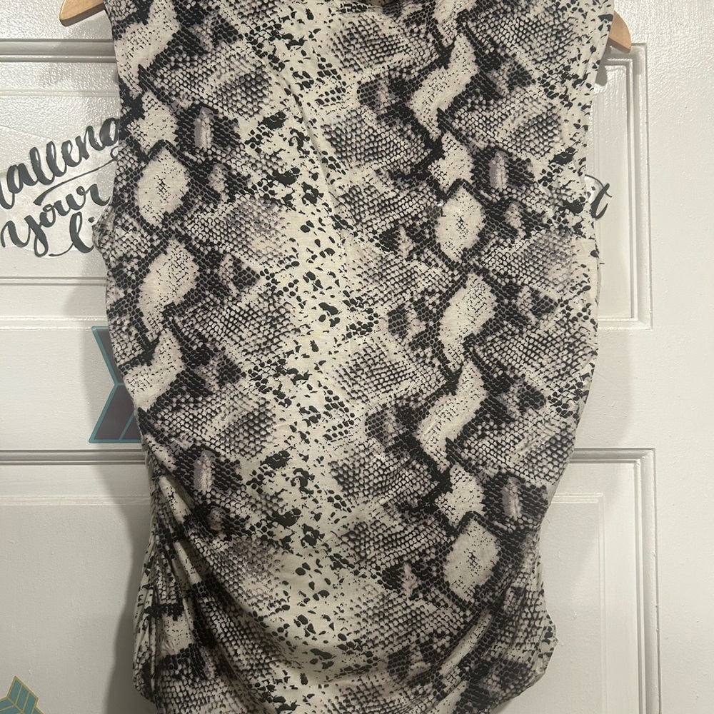 Maurices Black and Cream Snake Print Blouse